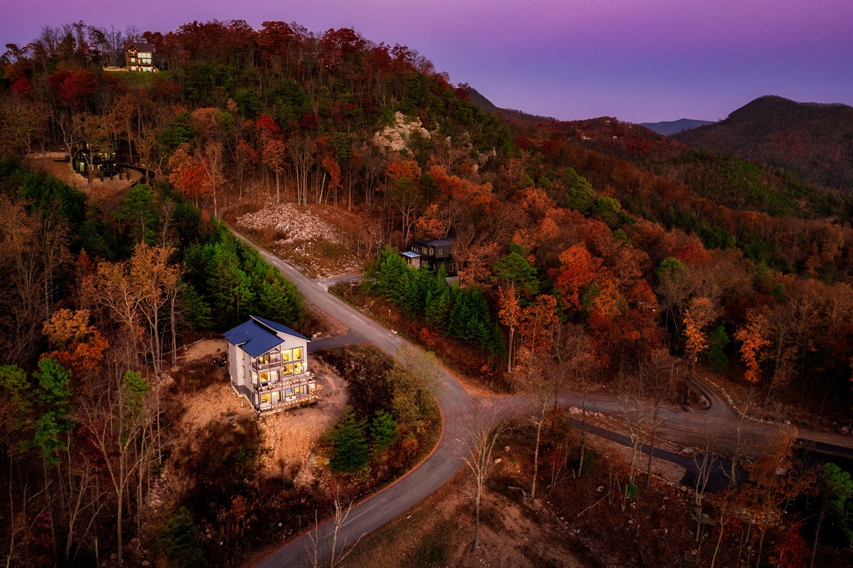 The full hilltop picture. Cabin perched above it all with breathtaking scenery.