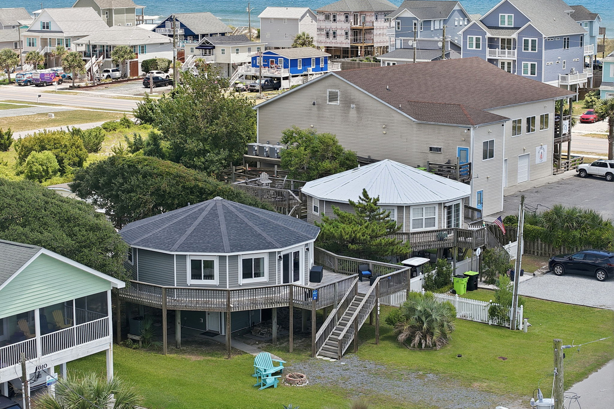 A one-of-a-kind octagon beach cottage tucked into a quiet neighborhood just steps from the Atlantic Ocean