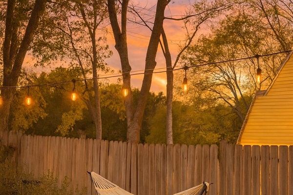 Relax under the golden Texas sunset in your private hammock nook.