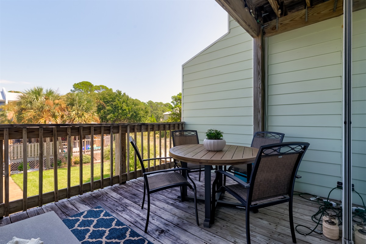 Balcony overlooking the pool