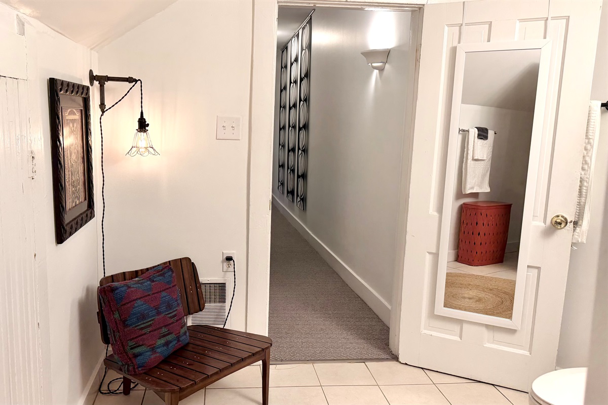 Spacious bathroom, plenty of room for the family to move about, relax and get ready. 