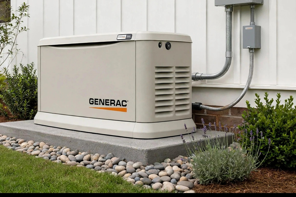 Whole home generator. Automatic backup power in case of storms