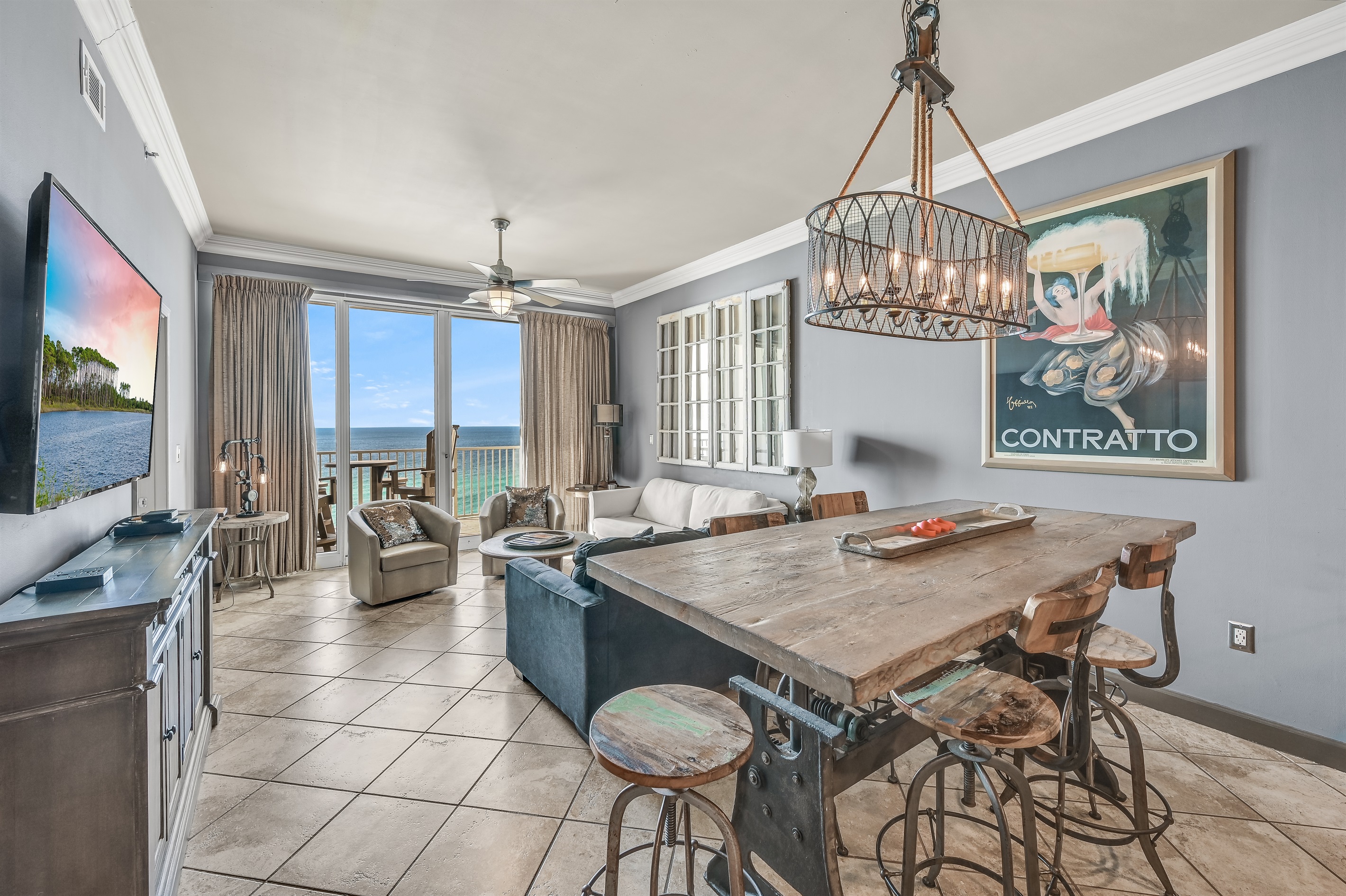 Open concept design with a view of the Gulf as soon as you enter!