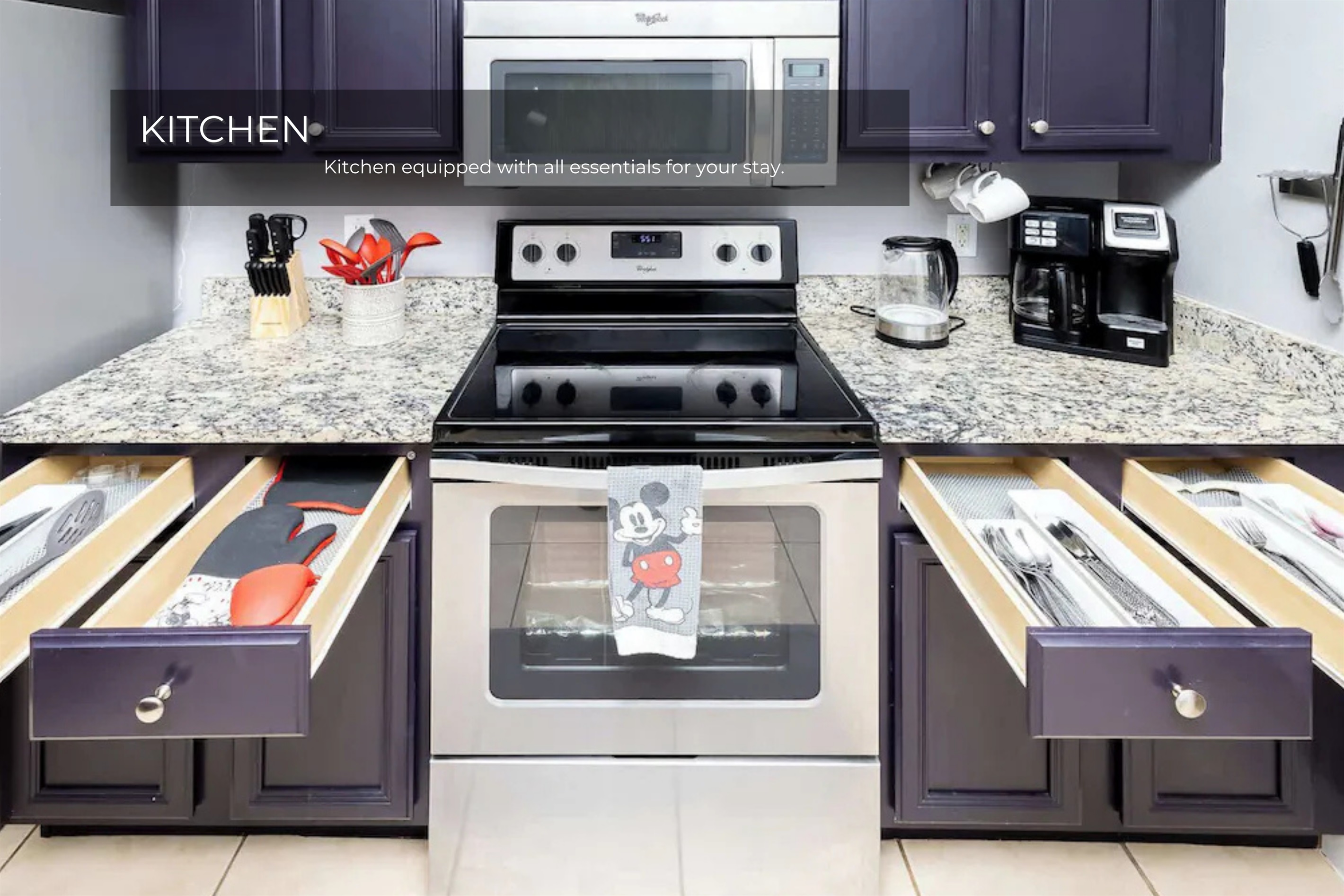 Fully equipped kitchen with everything you need to cook and create.