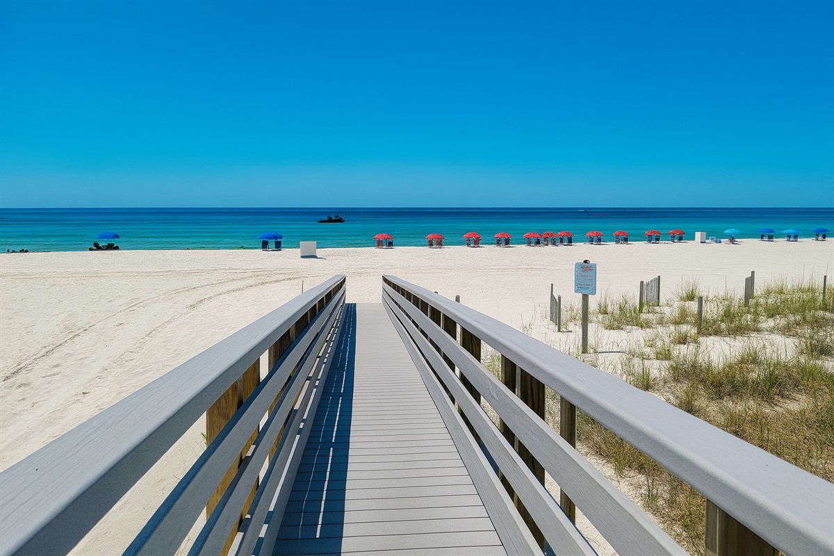 New Boardwalk to our Less Crowded Beach