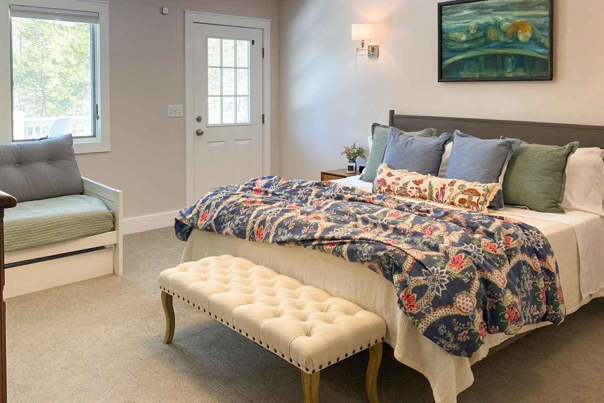Relax in the master suite with a cozy king bed plus twin + trundle.