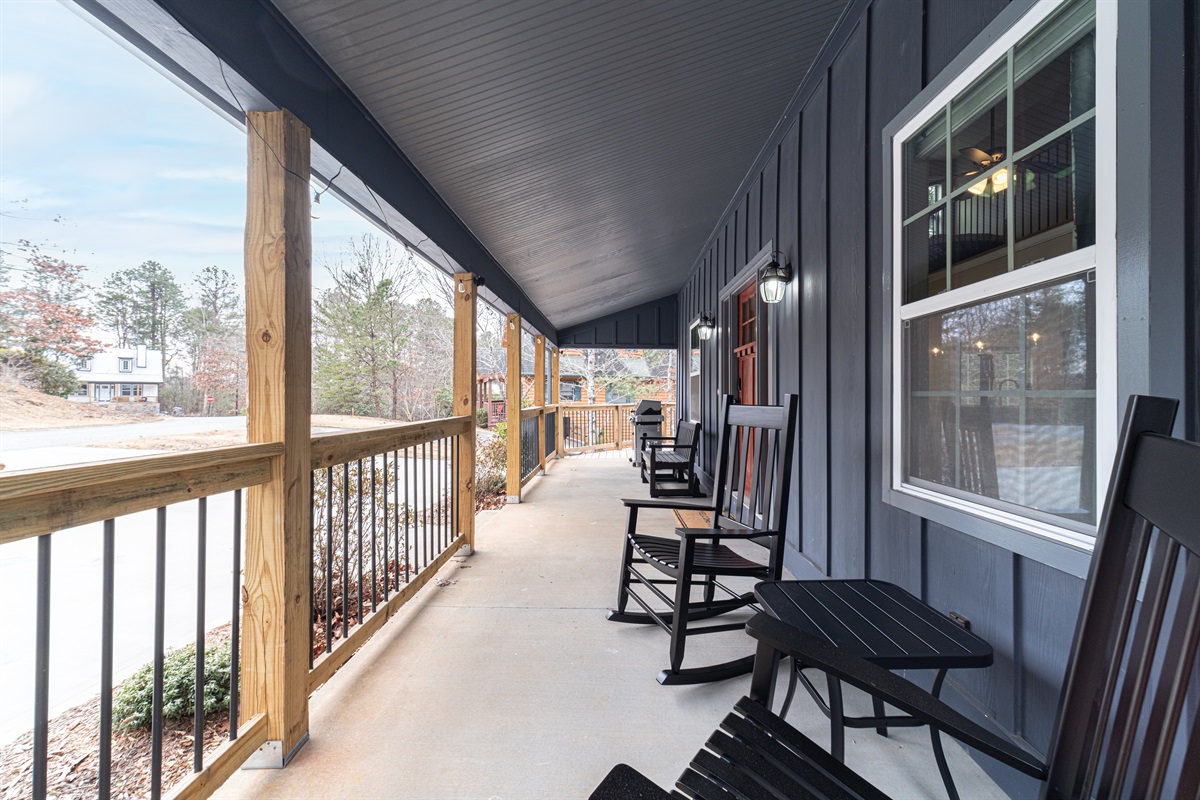 Covered Front Porch Sitting Area