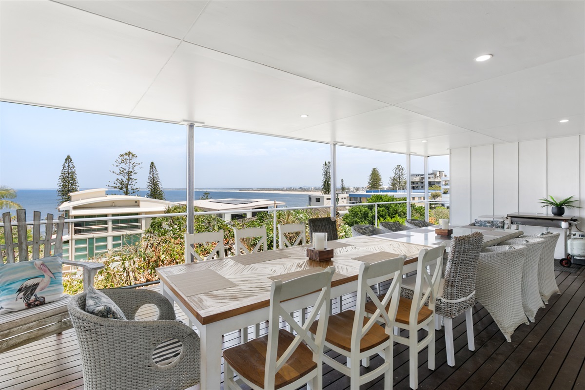 Enjoy alfresco family meals together while taking in the bay views.