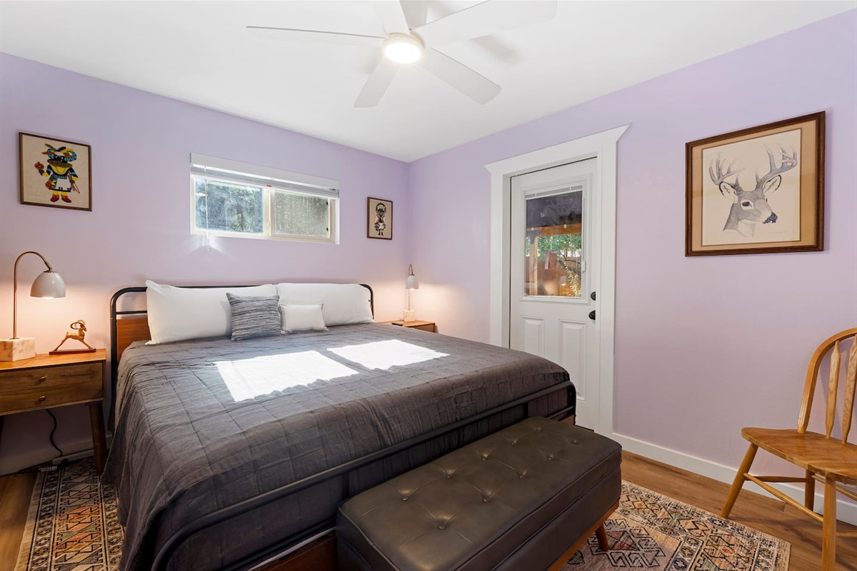 The Lilac room also has an exit to the extended length porch in the back yard.