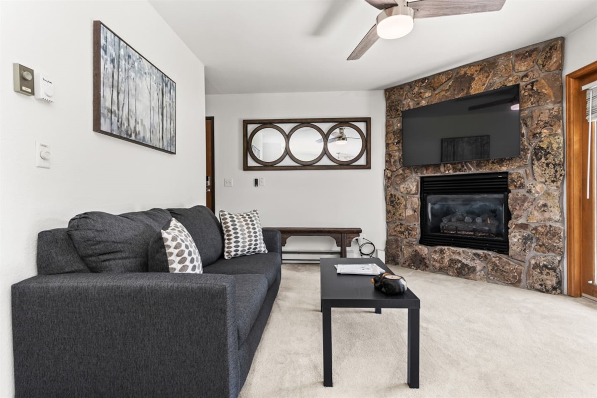 HDTV & Gas Fireplace