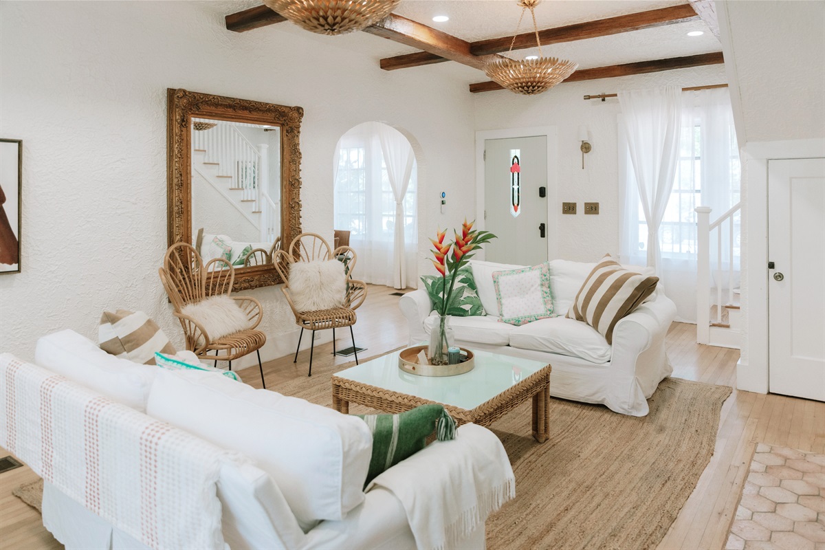 Relax in elegance, in our professionally designed living space with iconic local furniture from Circa Who.