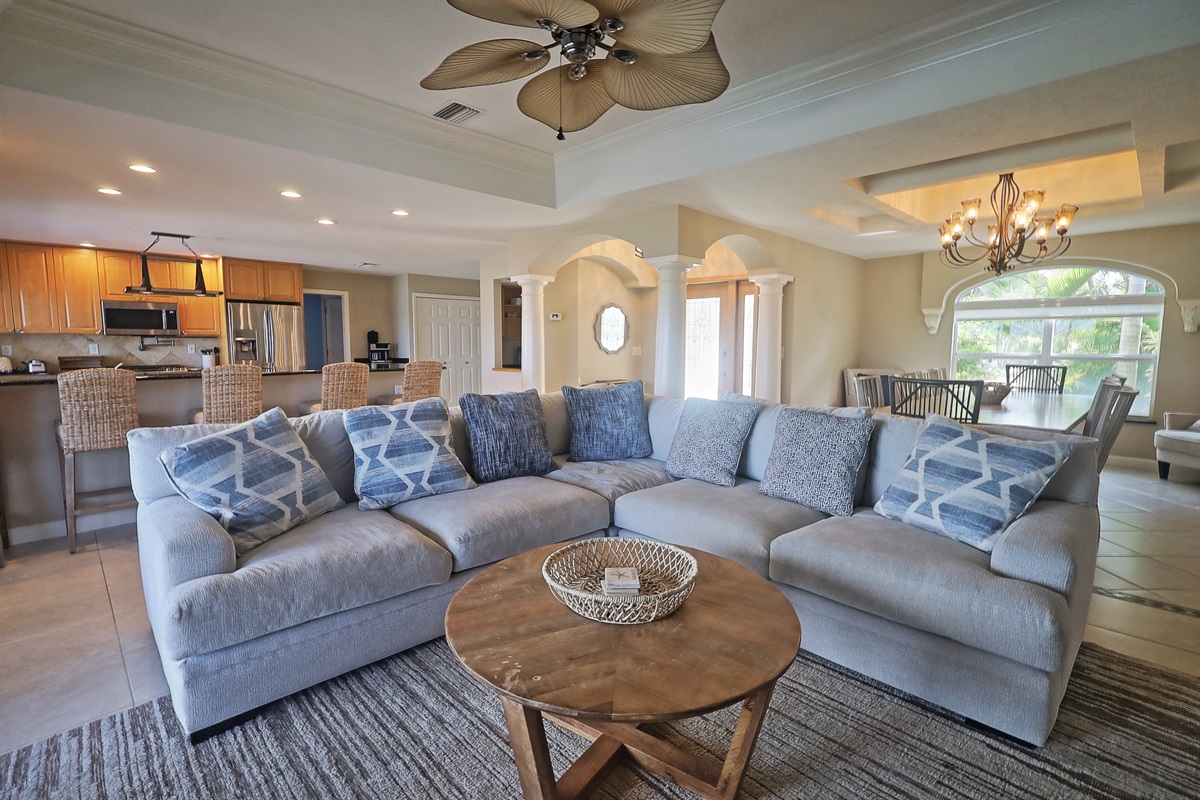 living room and kitchen
