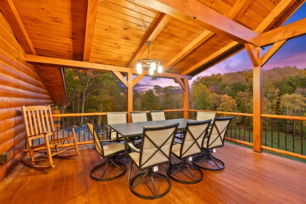 Enjoy an outdoor meal or morning coffee