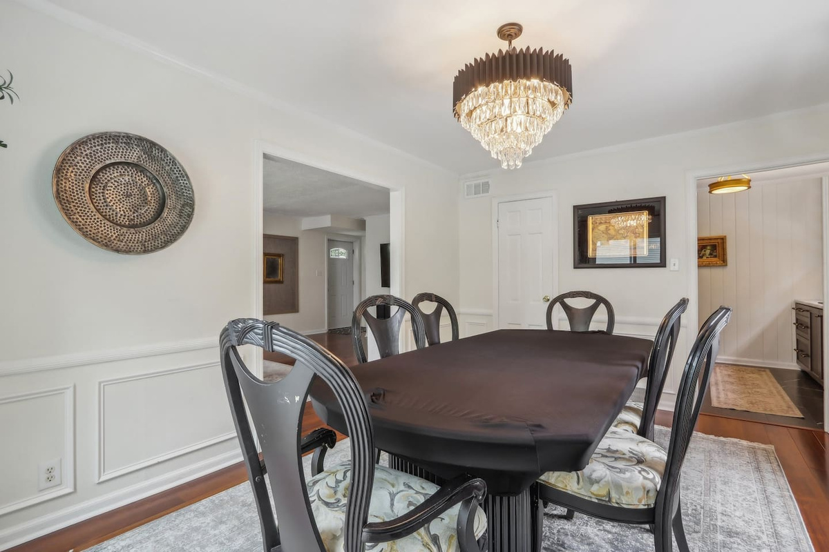 Enjoy breakfast, dinner, or a relaxed game night in this inviting dining space.