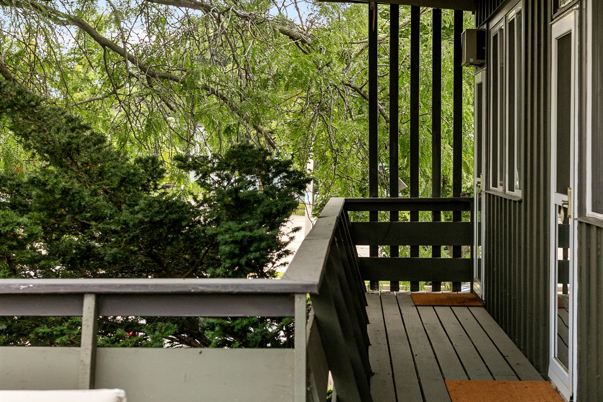 The spacious upper deck is designed for relaxation, offering plenty of room to lounge, sip a drink, and take in the surrounding views.