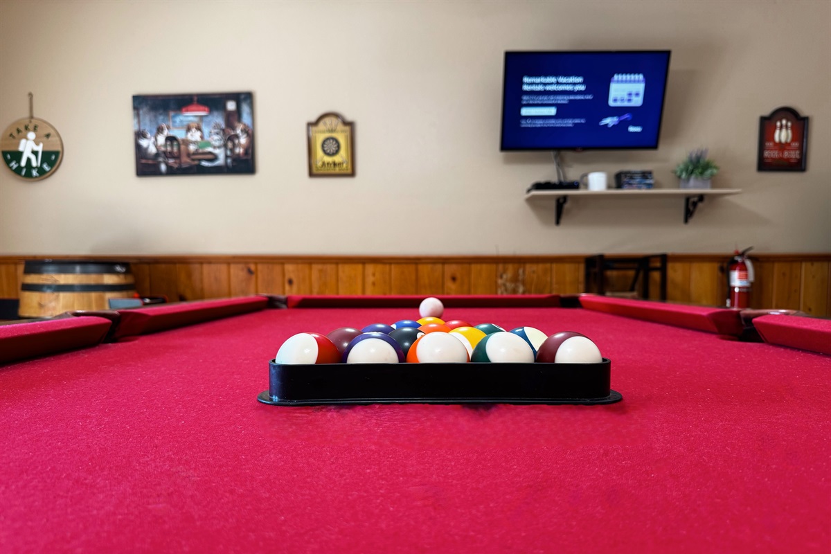 Billiards anyone? Plenty of room to play a good game or two - no banging your cue stick on the wall trying to make a shot.