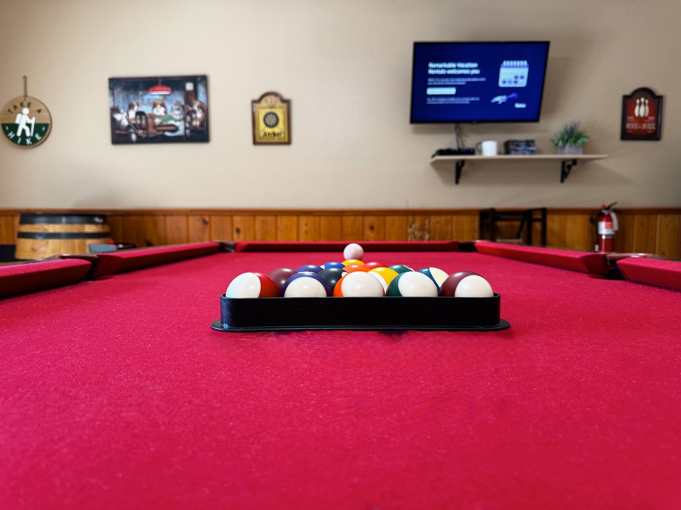 Billiards anyone? Plenty of room to play a good game or two - no banging your cue stick on the wall trying to make a shot.