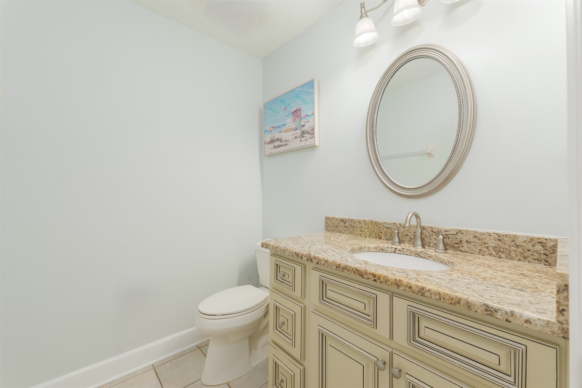 Convenient powder bathroom on the first floor