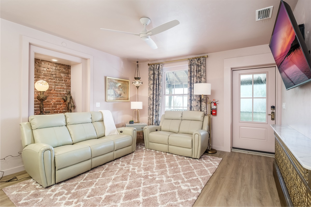 Front entryway into living room.