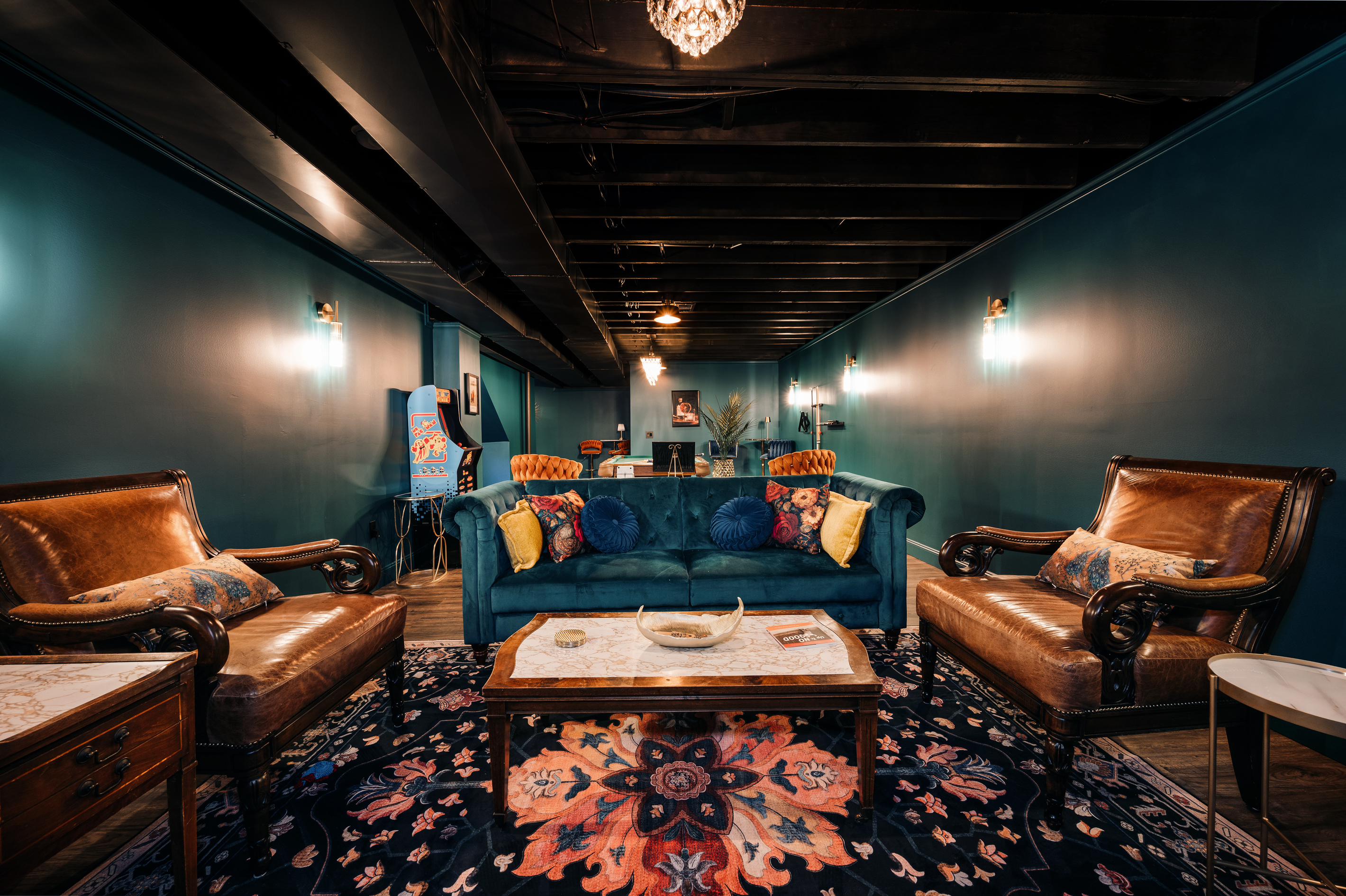 Seating In Lounge Area Behind Pool Table