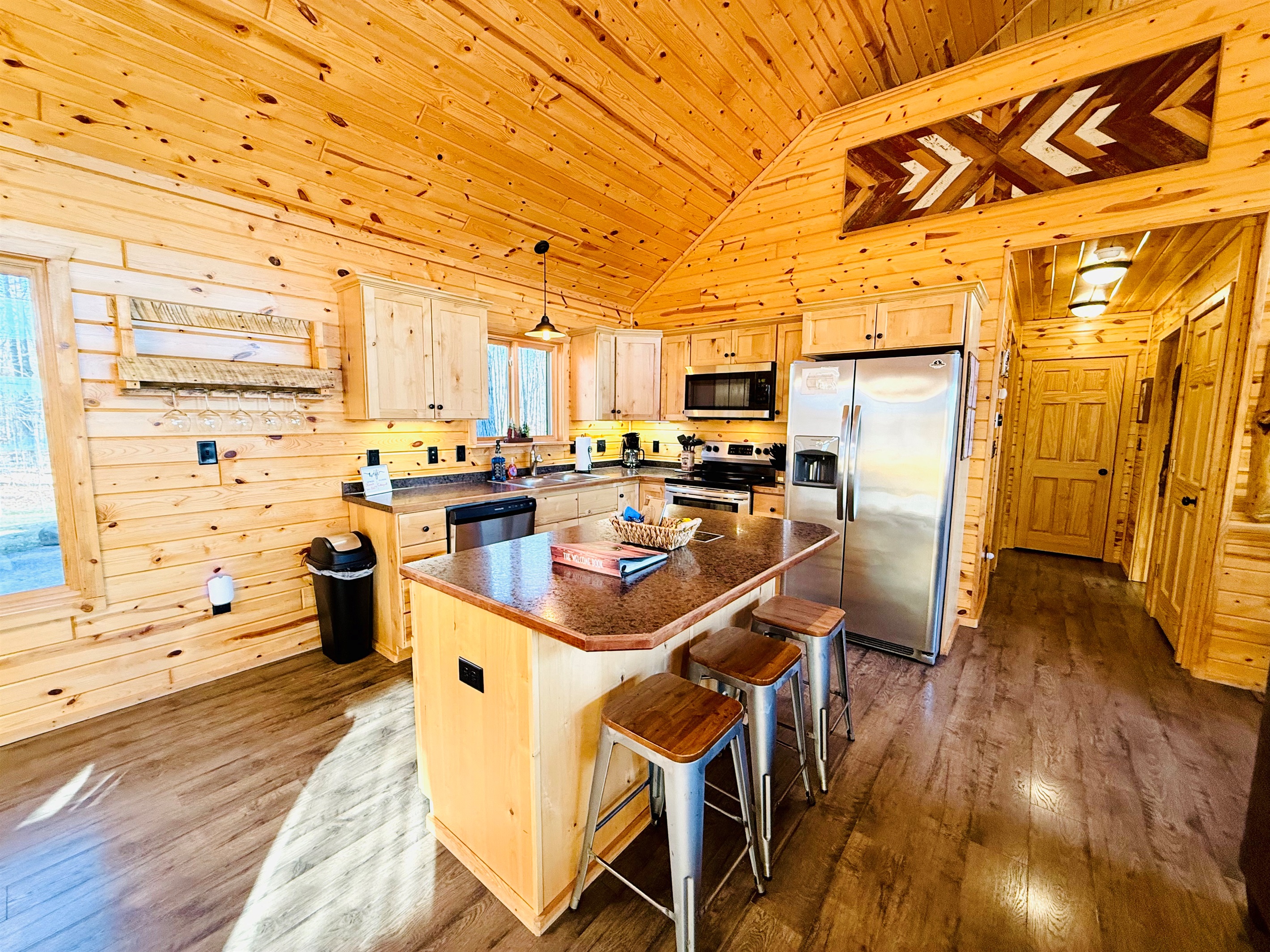 Our kitchen with large center island has everything you need.