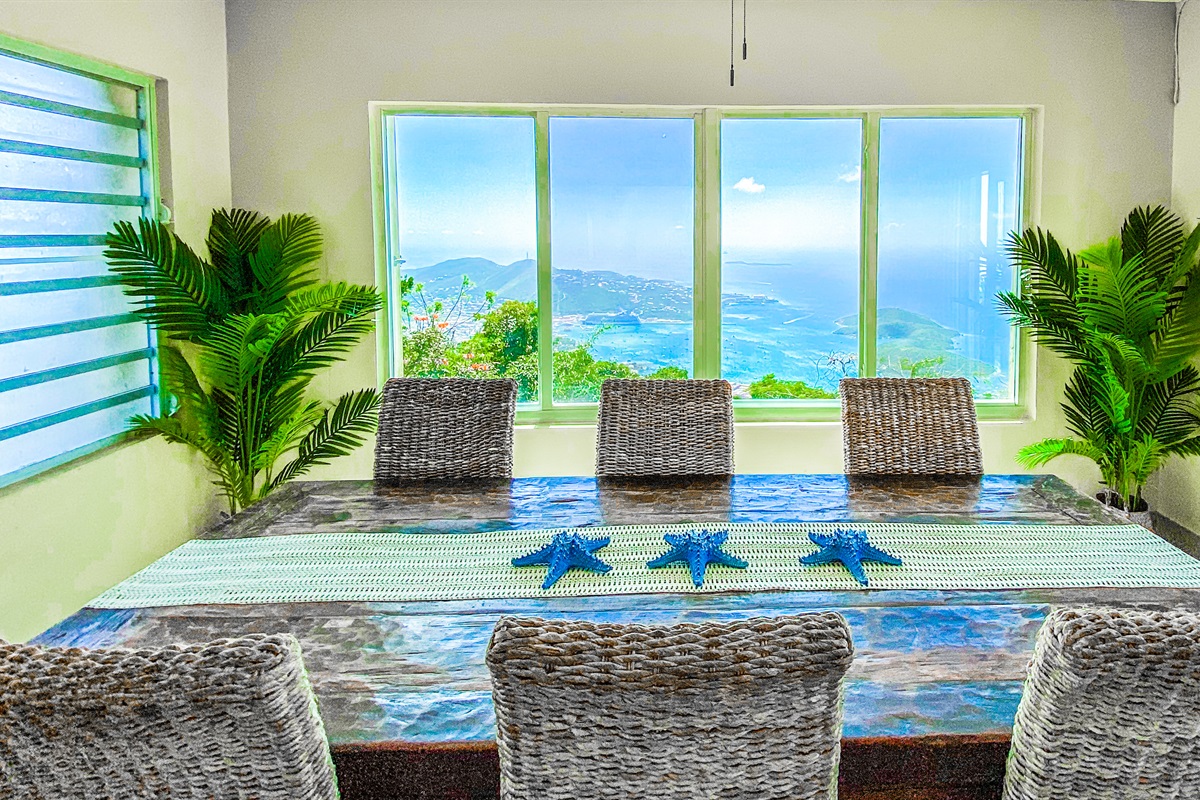Dining area with a picturesque view