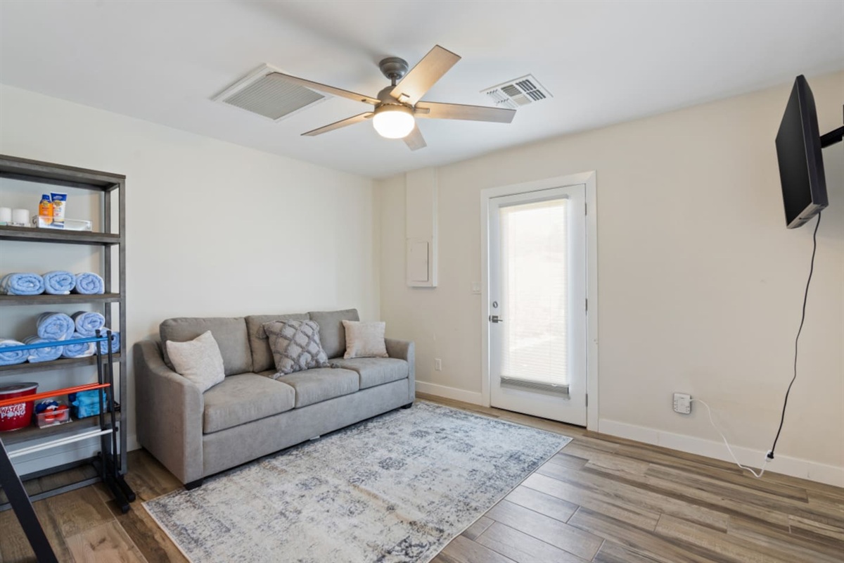Additional living space in the casita with comfortable seating and a clean, practical layout.