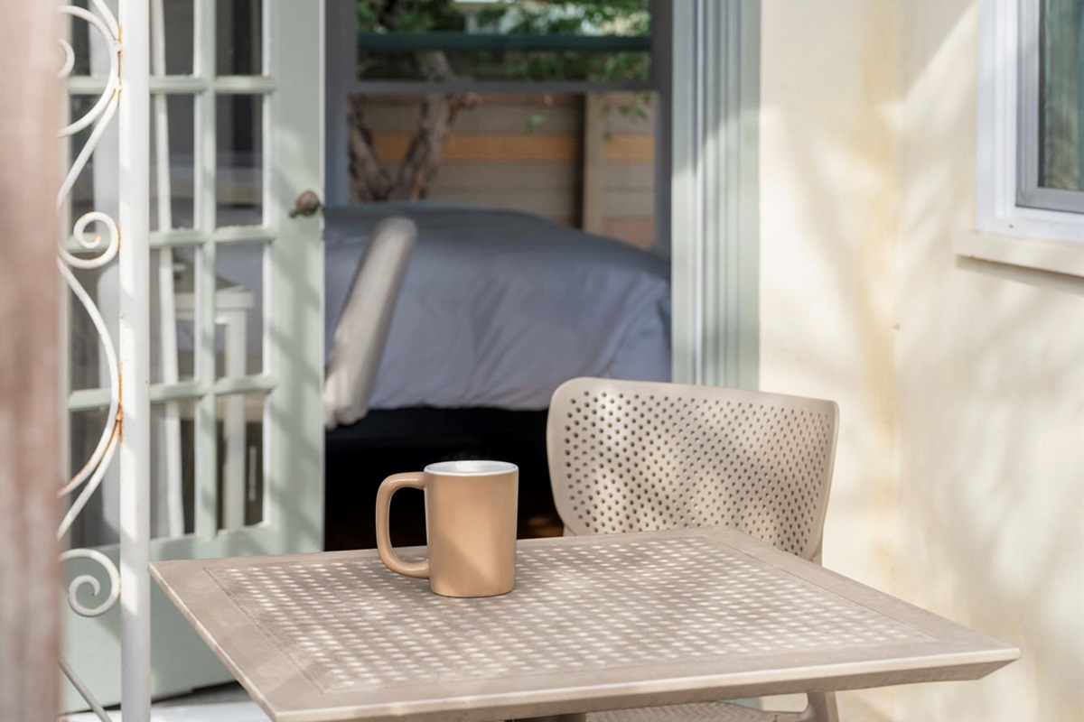 Enjoy morning coffee on the veranda