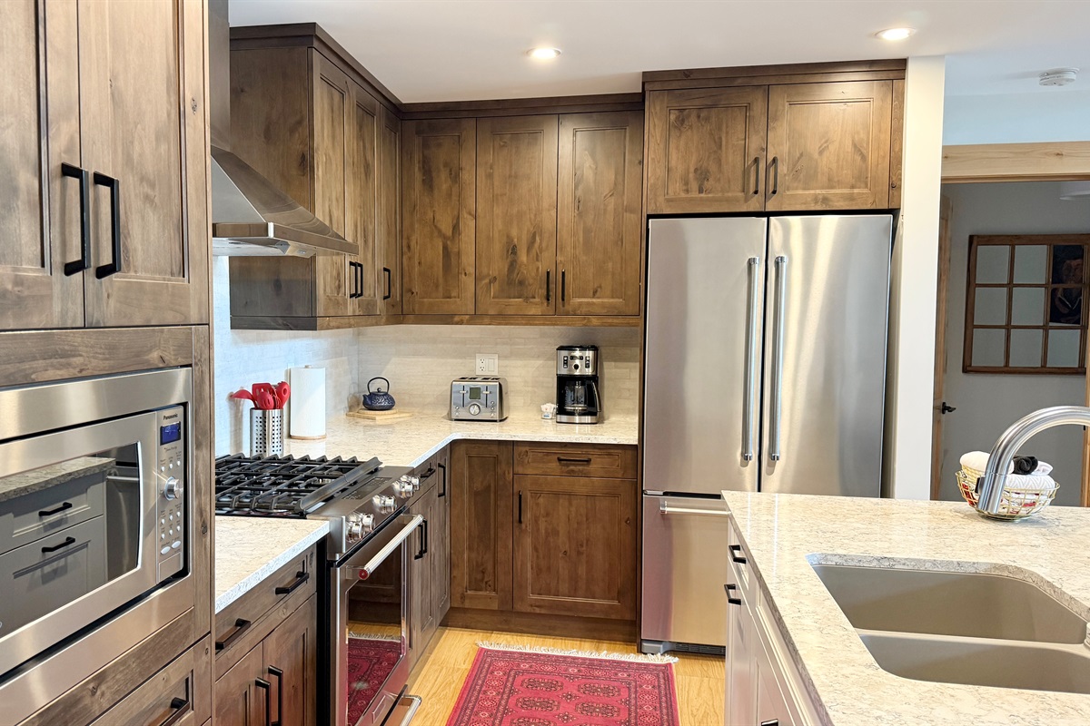 Gourmet kitchen with stainless steel appliances