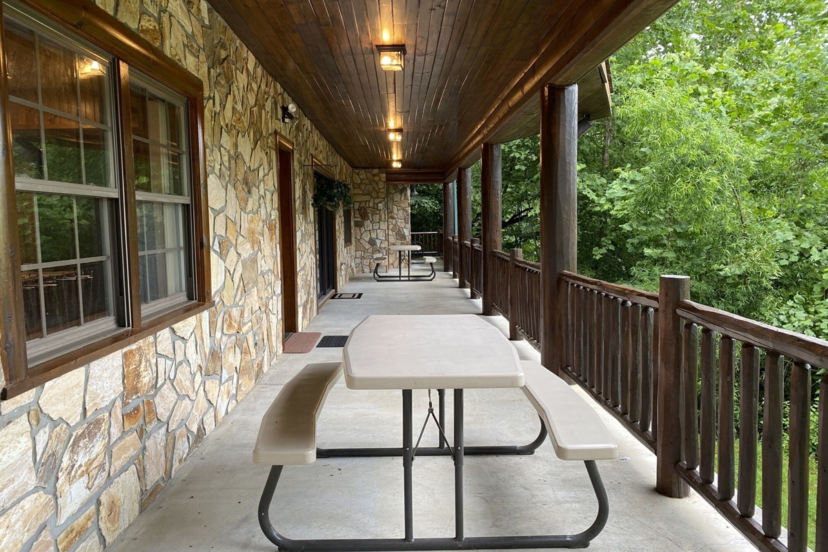 Picnic tables for outside seating