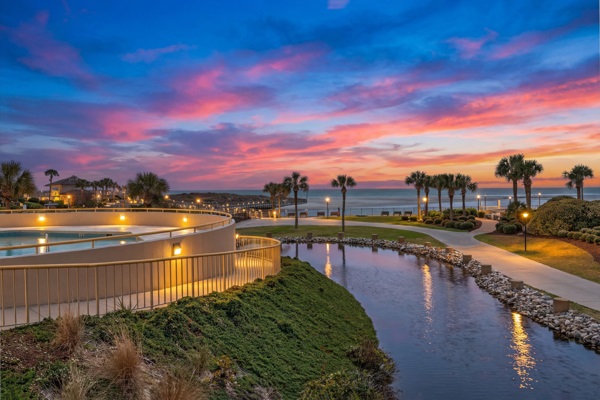 North Tower Pool and Duck Pond at Dusk
