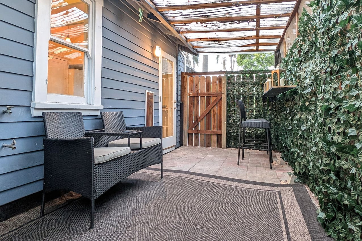 Private patio for relaxing outdoors. 🌿