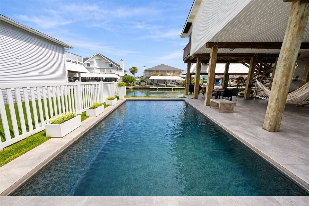 Splash in this pool, can be heated for an additional fee