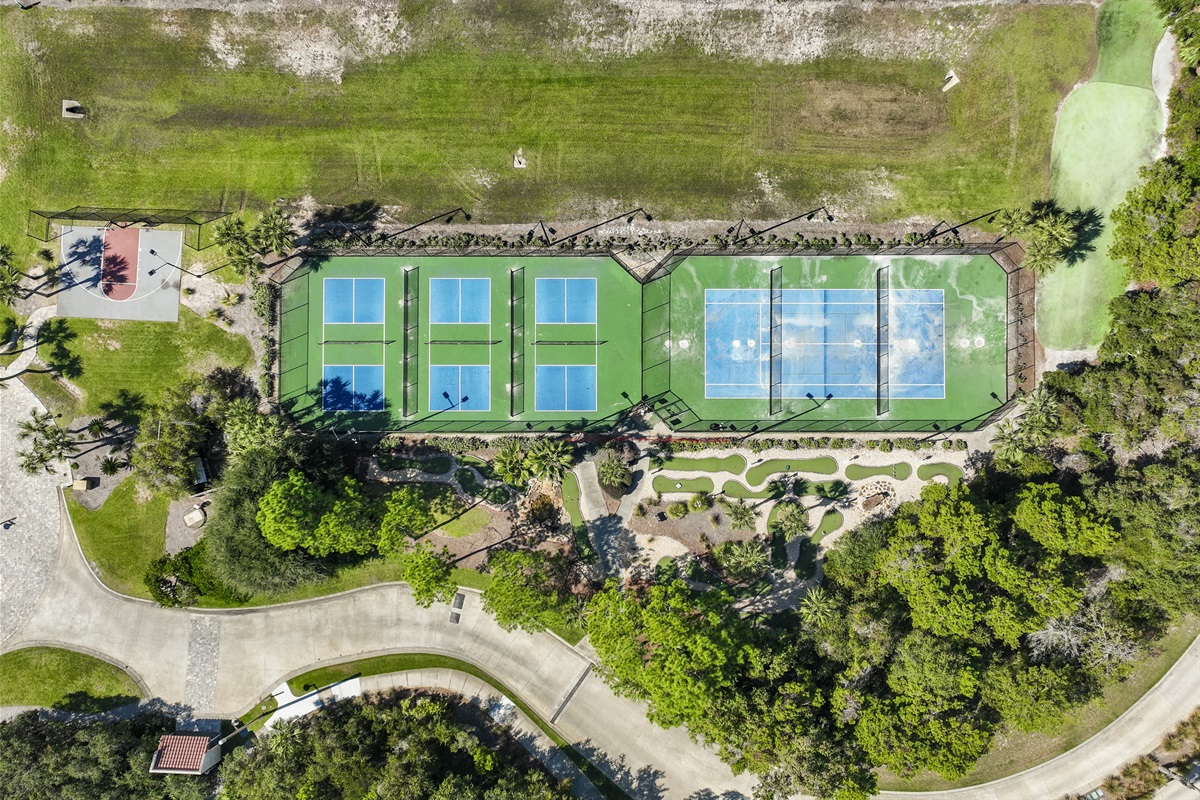 Pickleball (reserved for a small fee), Tennis, Half court basketball right next to the Summit