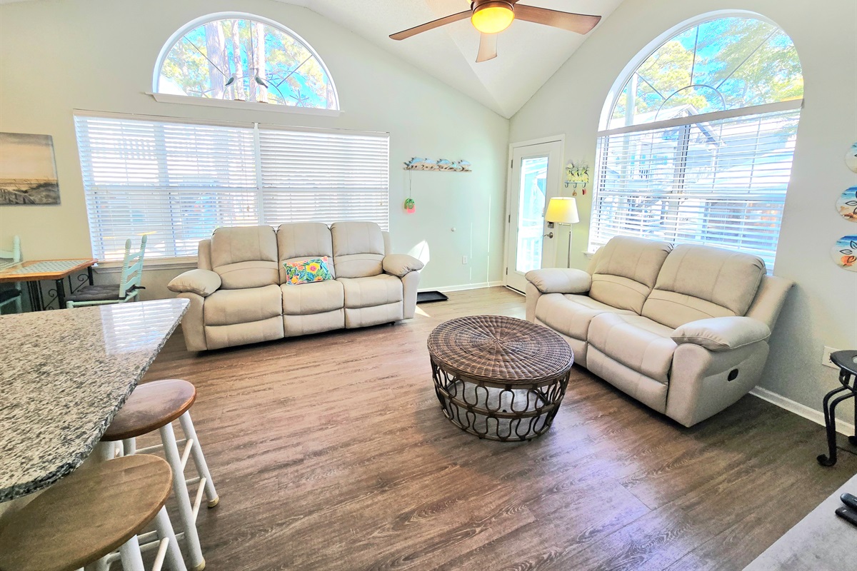 Vaulted, Spacious Living Room