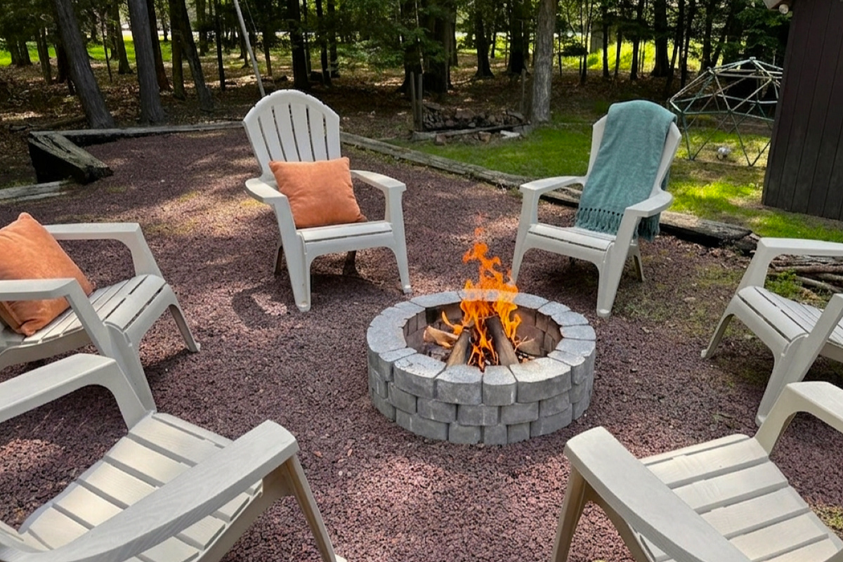 New, stylish fire pit waiting for you on those summer nights! We can already smell the s'mores. 
