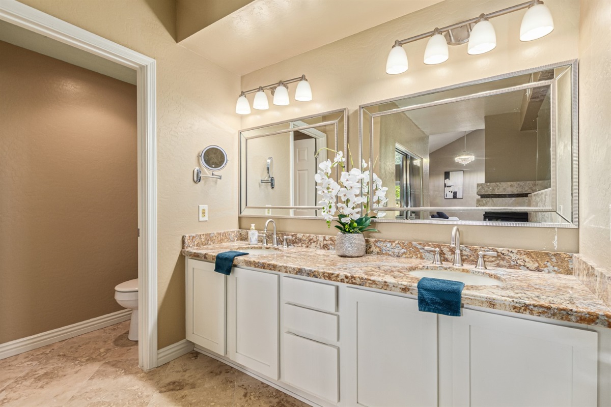 Master Toilet Room and Double Sinks