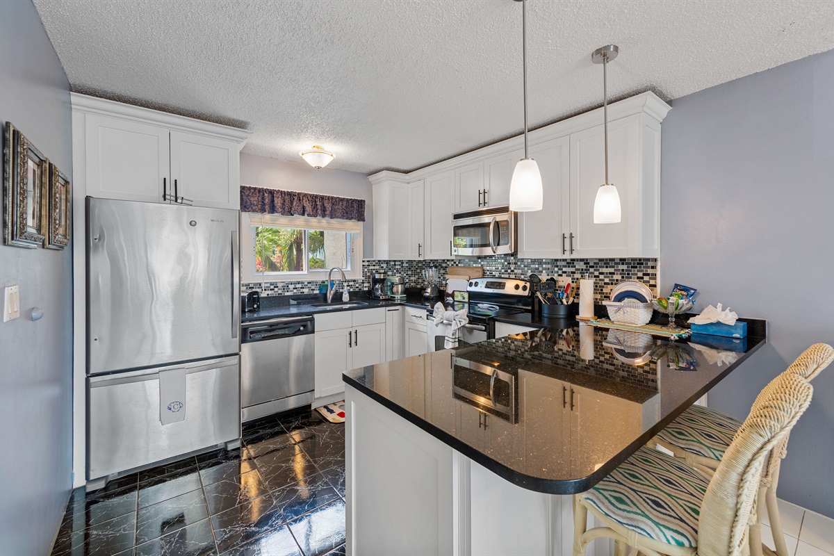 Spacious, up to date kitchen with island