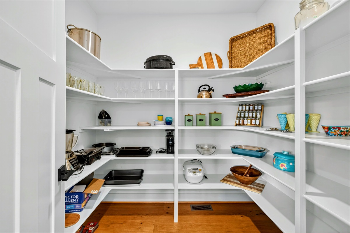 Our huge walk-in pantry is fully stocked with every small appliance you could possibly imagine!