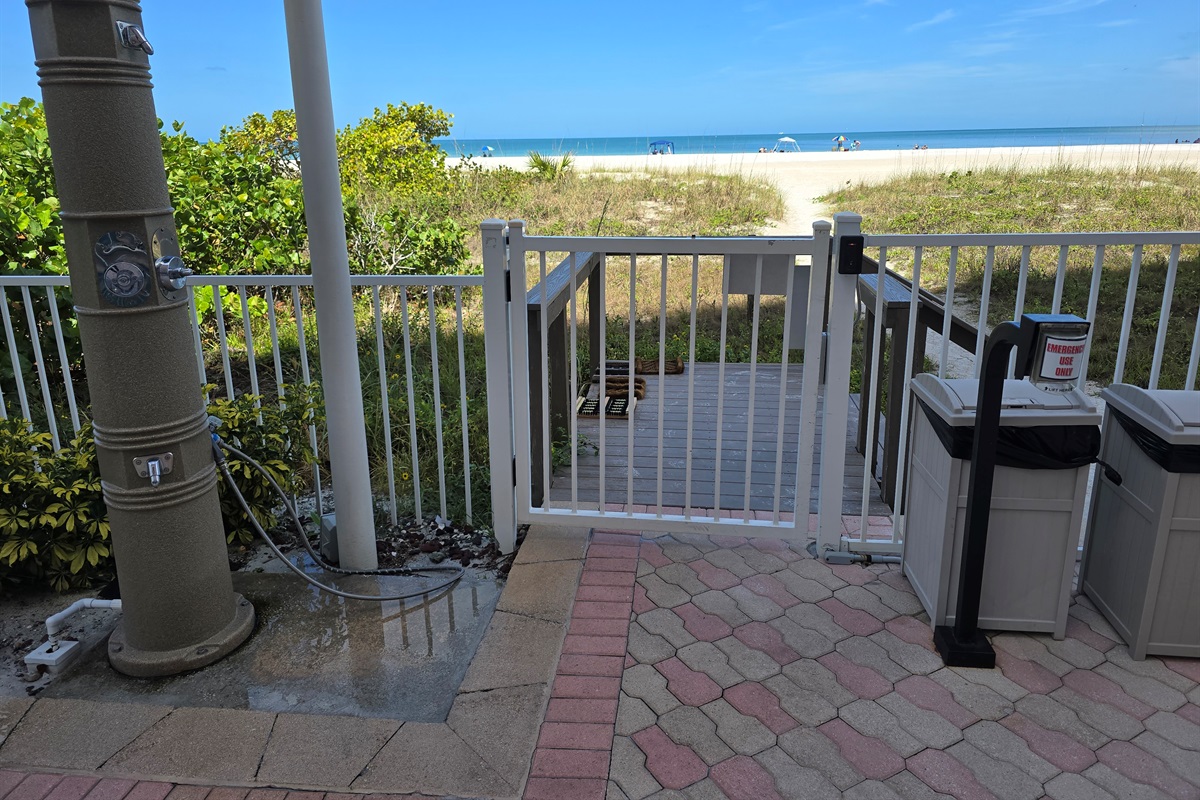 Walkway to the beach, in the pool area