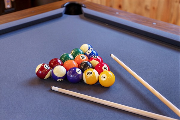 Pool table in the upstairs loft for friendly competition and fun.