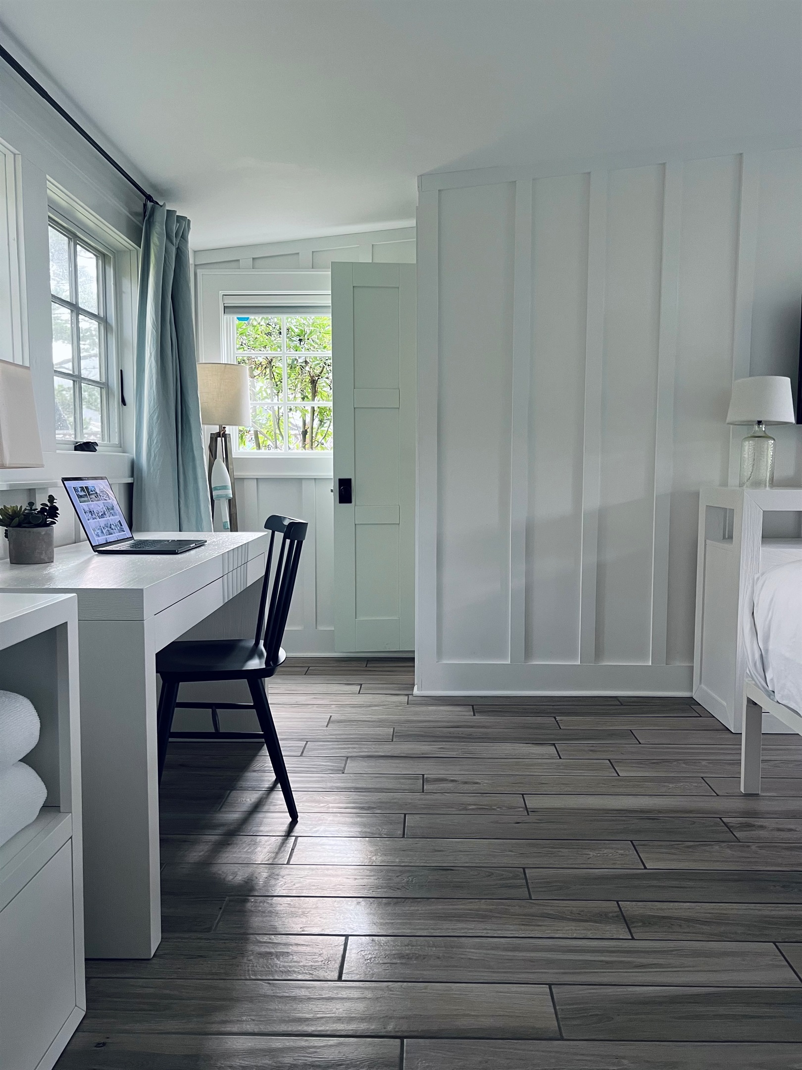 PRIMARY BEDROOM - desk area & mini door to guest bedroom (pro photos coming soon)