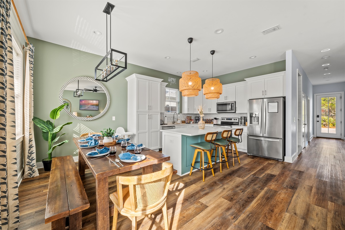 One table, one big group, and plenty of vacation memories waiting to happen after a day at Miramar Beach.