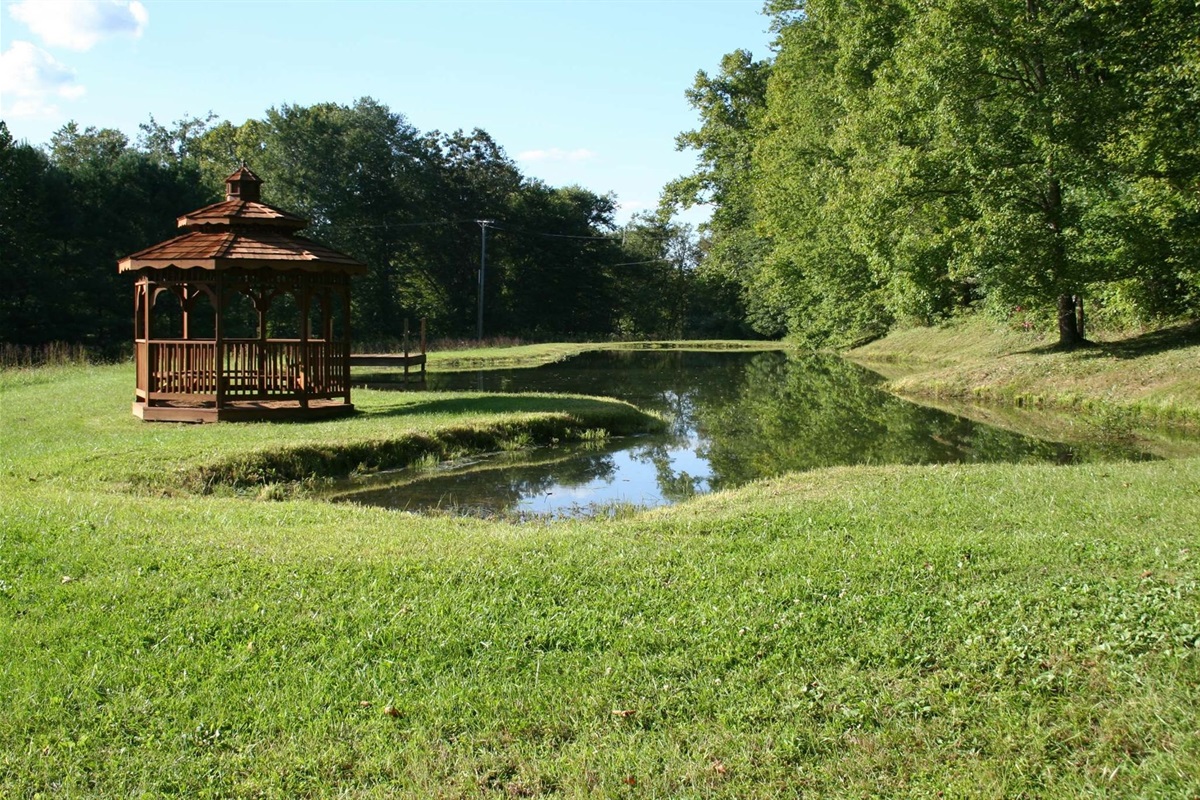 Relax in the covered gazebo that provides shade on sunny summer days!