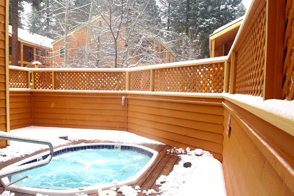 Soak under the stars in the outdoor jacuzzi or indulge in the spa after a day of exploring the beauty of Tahoe.