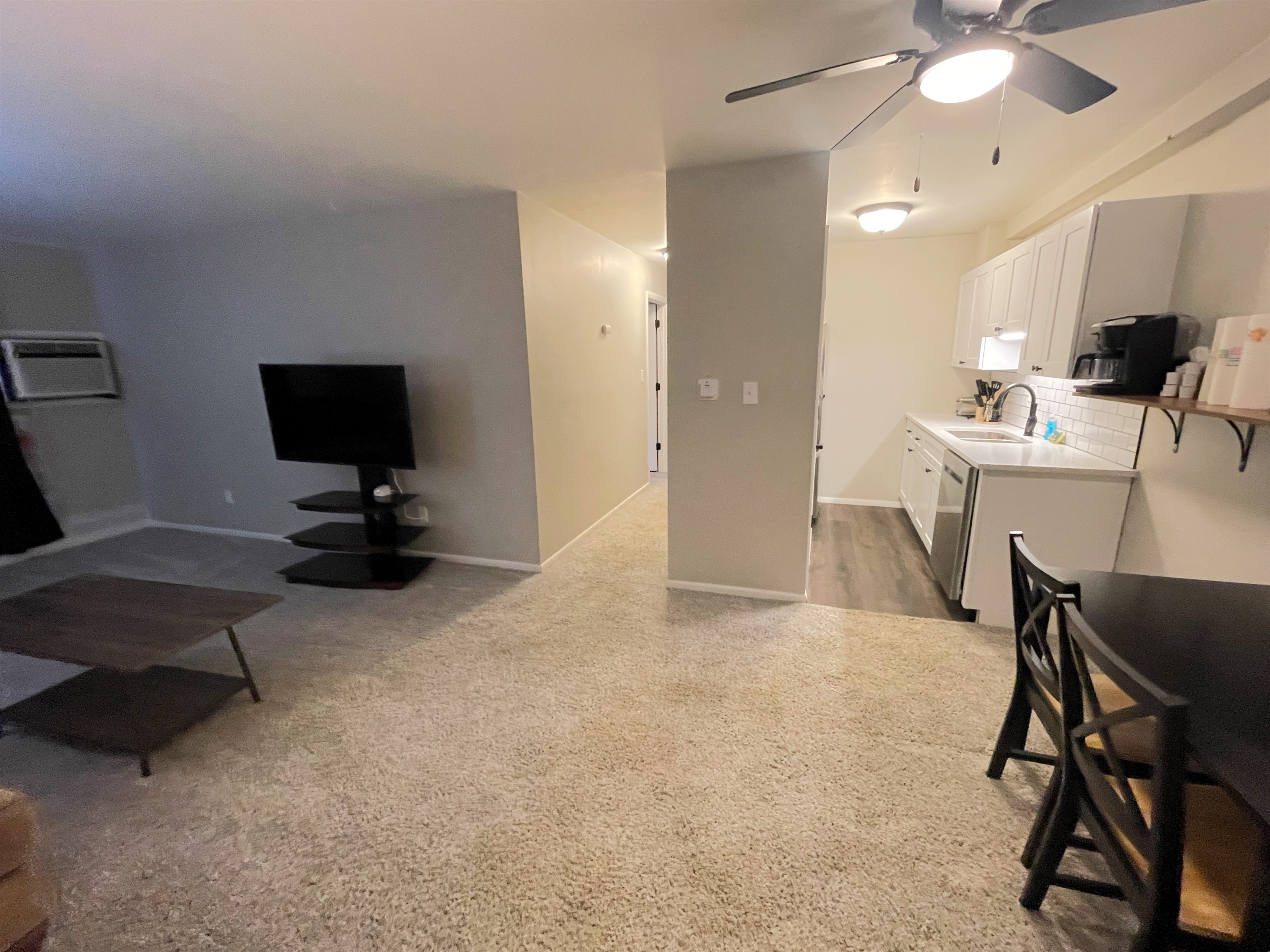 Living room with 50" Smart TV