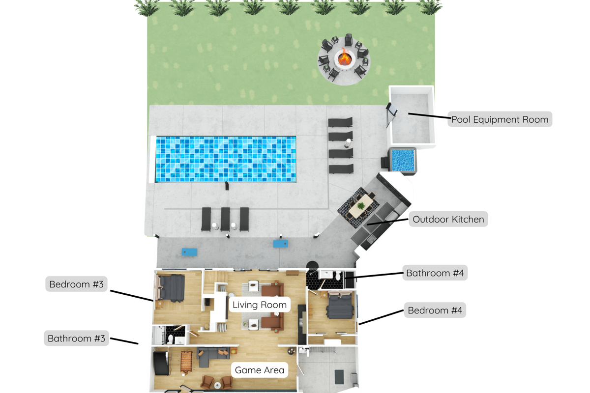 Lower Level - 3D Floor Plan