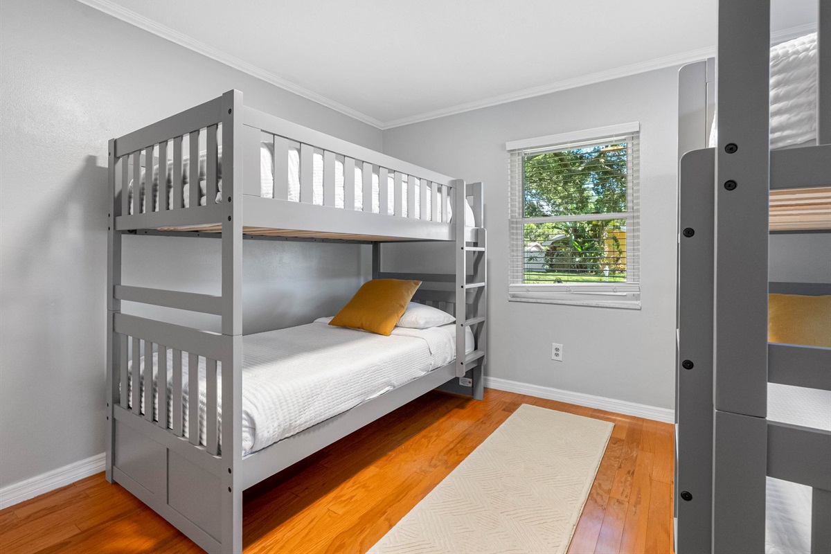 The ultimate sleepover spot—your little travelers will love the twin bunks and space to relax or play.