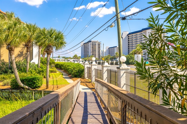 Walkway to the beach access right behind our building