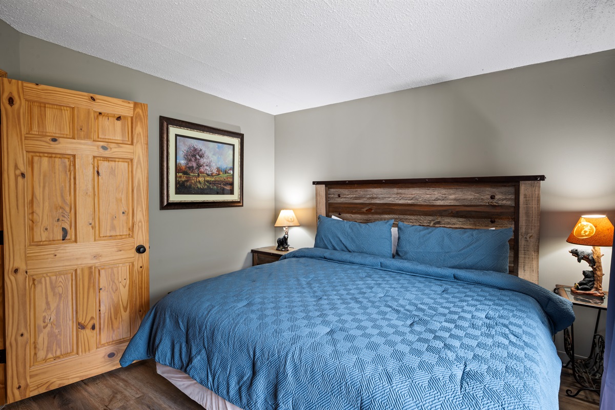 Peaceful bedroom with plush bedding for a restful night